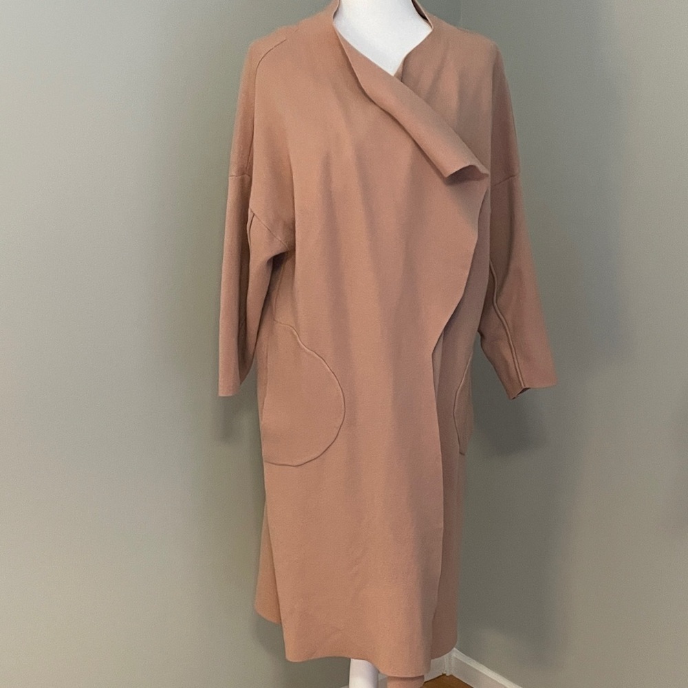 Elegant Tan Women's Cape Coat - Picture 2 of 10